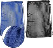 Paifeancodill Mesh Gear Bag for Snorkel Equipment, 2 Pcs Oversized Drawstring Sports Equipment Mesh Bag, Mesh Dive Bag Scuba Diving Bag Snorkel Bag Backpack for Swimming Beach Diving Travel Gym Ball