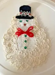 Handmade snow man tatting