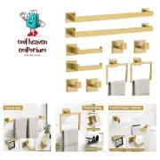 10-Piece Bathroom Hardware Accessories Set - Brushed Gold Towel Bar, Holder &...