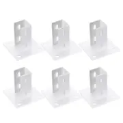 6pcs Post Base with 4 Holes for 2” Single Strut Channel Square, White