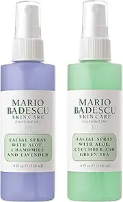 Mario Badescu Facial Spray 2 Piece Set, Includes Aloe, Chamomile & Lavender Face Mist PLUS Aloe, Cucumber, Green Tea Face Mist for All Skin Types, Dewy Finish, 4 Fl Oz, 2 Count (Pack of 1)
