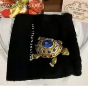 JAY STRONGWATER SEPTEMBER BIRTHSTONE ENAMEL TURTLE TRINKET BOX