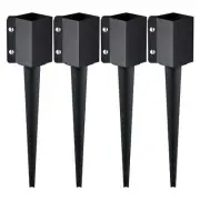 VEVOR Fence Post Anchor Ground Spike 4 Pack 24 x 4 x 4 In Metal Fence Stakes