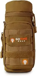 Go Time Gear Exo-Tek H2O MOLLE Water Bottle Pouch Hydration Carrier - Use as MOLLE Water Bottle Holder, Tactical Water Pouch, Hydration Carrier - Fits Up to 40 oz. Wide-Mouth Bottles