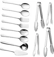 Cabilock 1Set Serving Utensils Includes Forks Ladle Slotted Spoons Spoons Tongs Tongs Elegant Buffet Serving for Parties