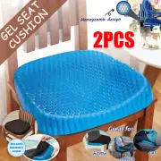 2x Honeycomb Breathable Gel Seat Cushion for Pressure Relief Back Tailbone Pain