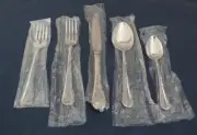 ONEIDA stainless BELLE ROSE, 5 piece place setting, NEW, Shiny & bright! LotBd1