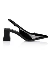[Siren] Yarra Pointed Toe Slingbacks Heel in Black Patent