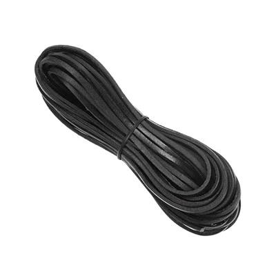 Flat Leather Lacing Cord 11 Yards 3.2mm for DIY Crafts Black