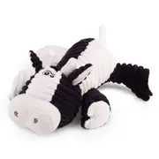 Kazoo Furries Funky Cow Dog Toy Black White M