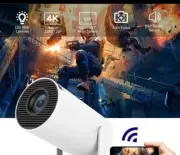 4K Wifi6 Dual WIFI White Portable Projector Android 11 ANSI BT5.