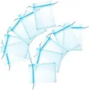 WESIEVYA 100Pcs Drawstring Mesh Bags for Parties Baptisms and Favors Pouches for Candy Snacks and Treats Storage Elegant and Multi Functional