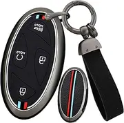 ontto Key Cover Fit for Hyundai 5-Button Key Fob,Metal Frame Key Shell Soft Silicone Key Case