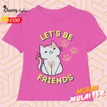 女孩短袖 T 恤 KEEP CAT BE FRIENDS 1 10 年 QUEENS FASHION.ID