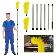 Gutter Cleaning Brush Tool with Telescoping Extendable Pole for Leaves Debris