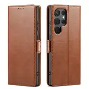 For Samsung Galaxy S25 Ultra Case Leather Flip Wallet Folio Cover Brown