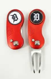 GOLF SWITCHBLADE Detroit Tigers DIVOT REPAIR TOOL + Ballmarker Red