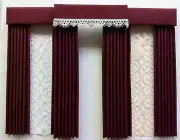 Burgundy Dollhouse Miniature Curtains 1:12