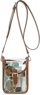 FAIME Small Clear Bag Stadium Approved, Clear Crossbody Cell Phone Purses Bag with Adjustable Strap for Concerts