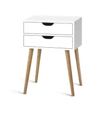 [Artiss] Bedside Table 2 Drawers in Bodie White