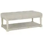 Isabelle Indoor Timber Ottoman Coffee Table with Shelf