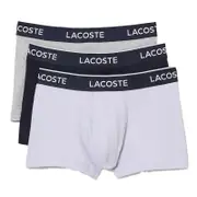 Lacoste Men's Casual Trunk 3 Pack Underwear Black/Parma Navy (S, M, L, XL)