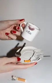 [The Rolling And The Stoned] Have A Nice Day Espresso Cup & Saucer