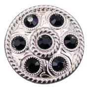 58HS Set Of 32 Western Screw Back Concho Black Crystal Wheel Bling Cowgirl