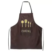 2pcs Bib Apron 72x65cm Unisex Cooking Aprons with 2 Pockets, Coffee