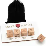 Tasodin Date Night Dice Game for Adults, Fun Date Night Idea Dice Gifts for Couples, Wooden Food Decision Dice for Boyfriend, Gilfriend, Husband, Wife