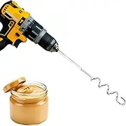 Peanut Butter Stirrer, 11.8 Inch Stainless Steel Nut Butter Mixer Peanut Butter Stirring Tool Drill Nut Butter Stirrer Fast Mixing Stirrer Utensil for Mixing Various Peanut Butter Jam