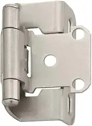 [Merriway] BH06004 Satin Nickel Amerock Style Sprung Overlay Face Frame Cabinet Hinge, 1.5mm - Pack of 2