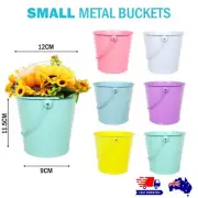 Small Metal Bucket Pastel Colour Mini Tin With Handle Easter Wedding Candy Plant