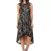 Aidan Mattox Lace Hi Lo Dress - Black Ivory 2