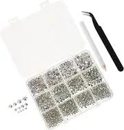 SAFIGLE 1 Set Colorful Flatback Rhinestones for Crafting and Nail Art Durable Acrylic Nail Gems Decoration Kit with Tools for Unique and Eye Catching Designs