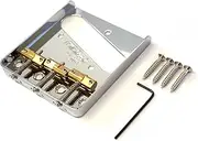 Wilkinson WTB Ashtray Brass Compensated 3-Saddle Telecaster Bridge for Tele Guitar, Chrome