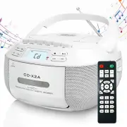 CD Player Boombox Cassette Player Combo with Bluetooth,Am/Fm Radio,Stereo Sound