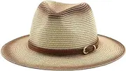 [AiQima] Vintage Panama Hat Men Straw Fedora Male Sun hat Women Summer Beach British Style Chapeau Jazz Trilby Cap Sombrero (Color : 06, Size : 56-58CM)