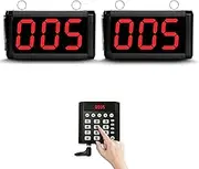 Queue Calling System Pager - Take A Number System Waiting Number System Customer Number System for Restaurant Hospital Bank Waiting Line Management (1 keypad+2 Display)
