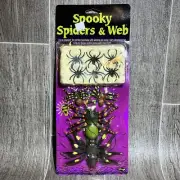 Fun World 8827ACE Spooky Halloween Spiders And Web, Black