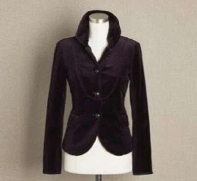 NWT J.Crew Velvet Jacket Size P2 Black