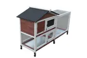 YES4PETS Double Storey Large Rabbit Hutch Guinea Pig Cage , Ferret Cage With Pull Out Tray On Wheels