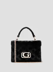 GUESS Women's Black Logo Zalina Top Handle Bag