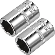 2 Pcs 1/4-Inch Drive 10mm 6-Point Shallow Socket, Metric, Cr-V