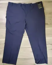 Shaquille O'neal Pants Men's 54X32 Navy Stretch Flat Front New