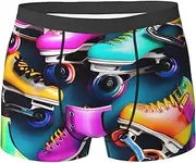 [ASBBTYG] Colorful Roller Skates Print Men Boxer Briefs Breathable Stretch Underwear for Everyday Lightweight Briefs