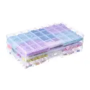 3 Pack Fixed 32 Grids Clear Plastic Storage Box, Transparent Organizer