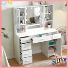 Large Modern Dressing Table Set Makeup Mirror Vanity Desk Cabinet White Bedroom