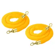 4 Feet Yellow Velvet Stanchion Rope, 2 Pack Crowd Control Barrier Rope, Golden