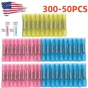 300-50x Heat Shrink Connectors Electrical Wire Marine Butt Splice Waterproof US